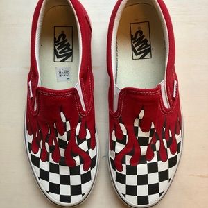Red Checkered Slip on Vans!
